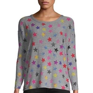 CHASER gray shirt with multi colored stars size small